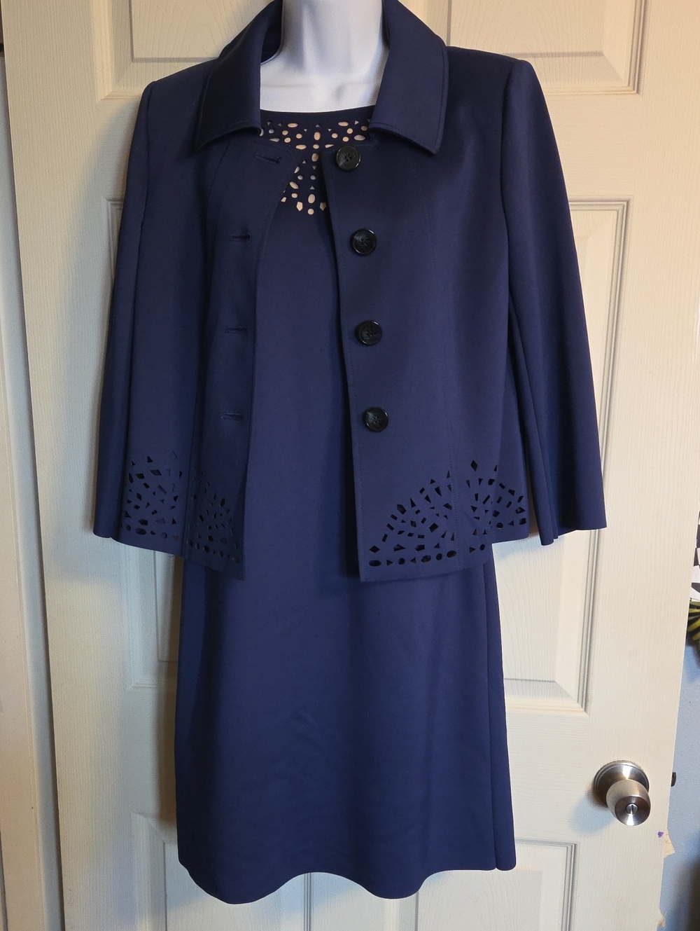 Alex Marie Royal Blue Lazer Cutout Two-piece Suit Dress Size 4